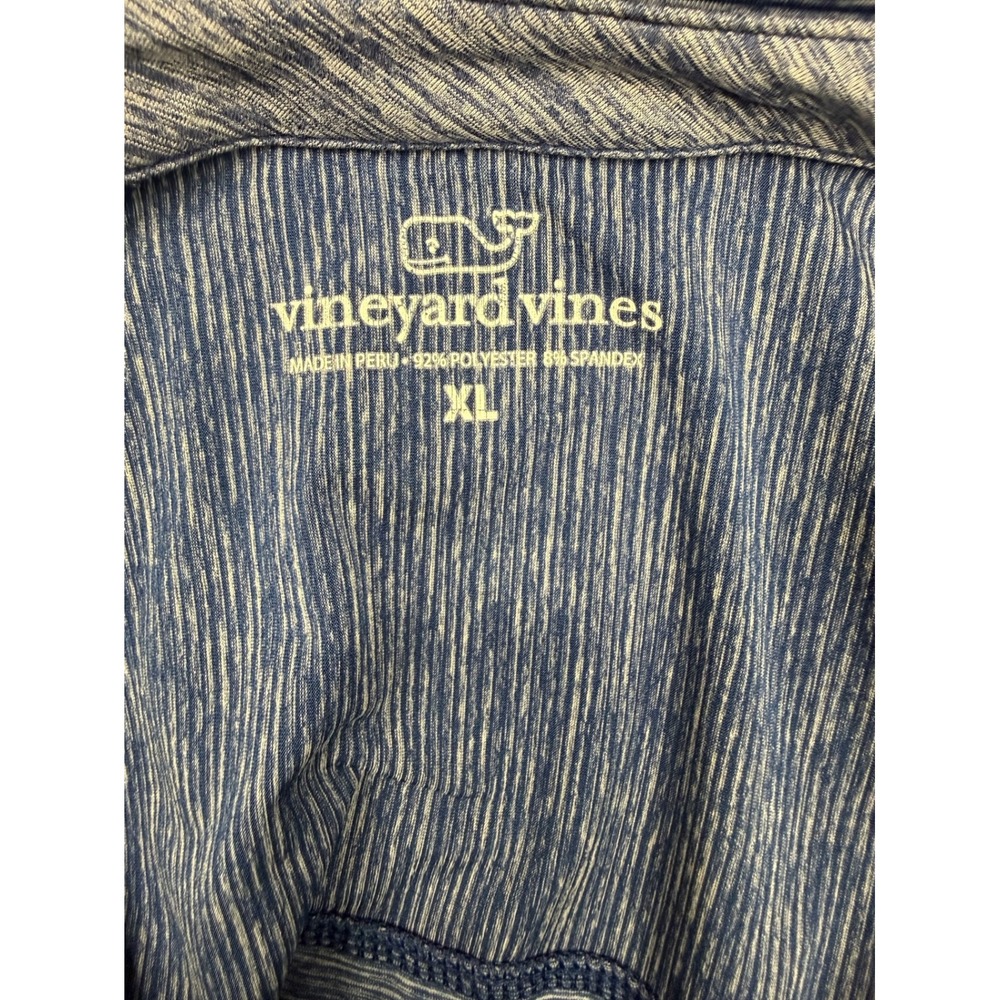 Vineyard Vines Mens XL Blue Space Dye Performance Polo Short Sleeve Stretch